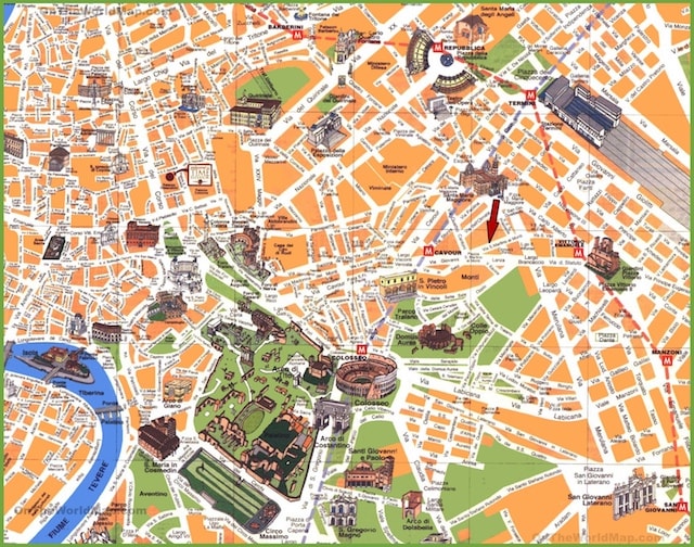 roma gezilecek yerler haritası & roma haritası